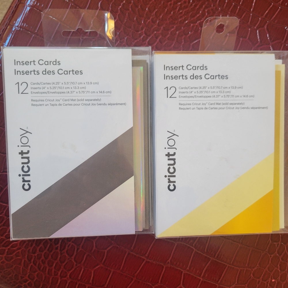 Cricut Insert Cards - NWT/NIB ~ 2 Packs ~ Silver & Gold FINAL PRICE!